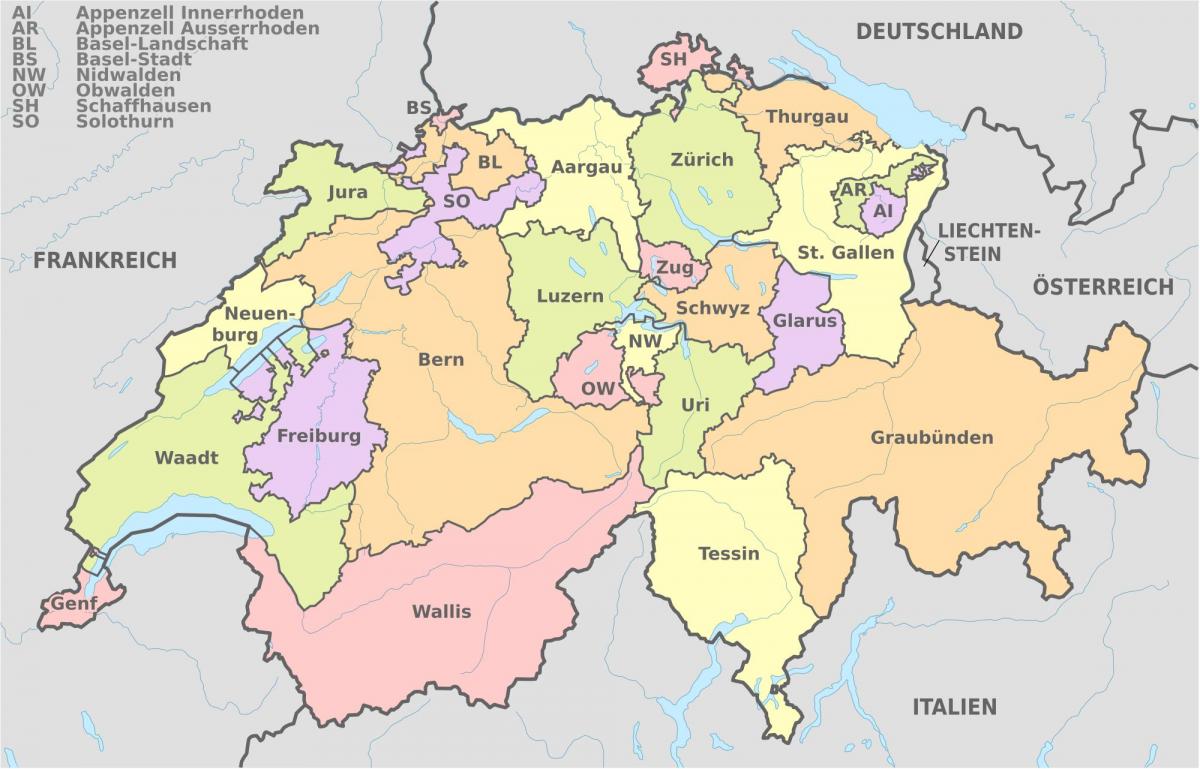 basel kort over schweiz