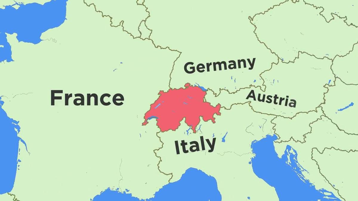 kort over schweiz og nabolande