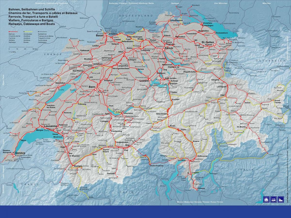 kort over sbb schweiz kort