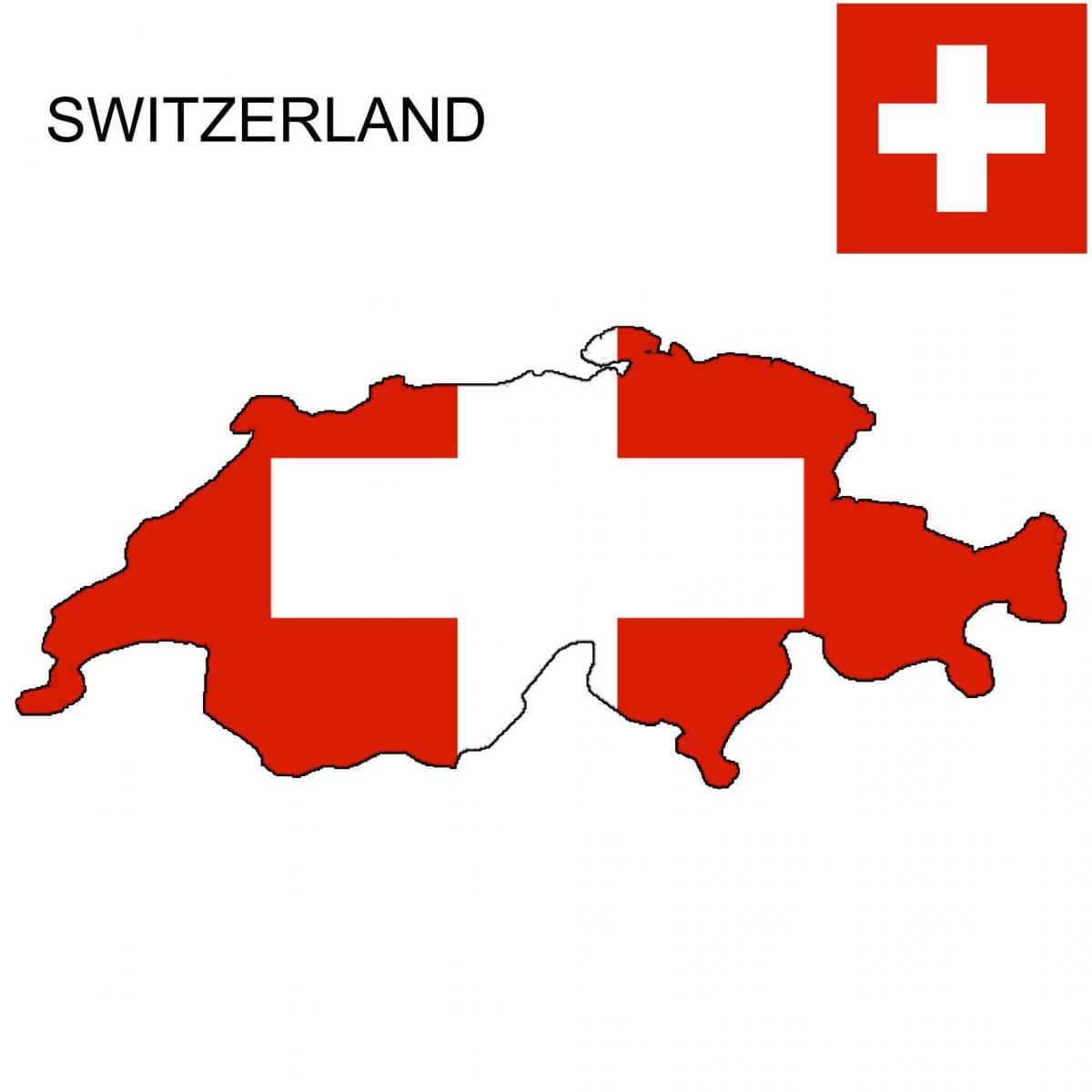 kort over schweiz flag