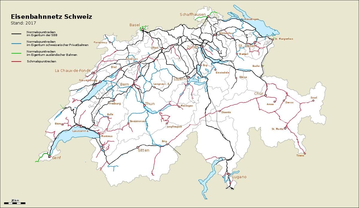 kort over schweiz havne