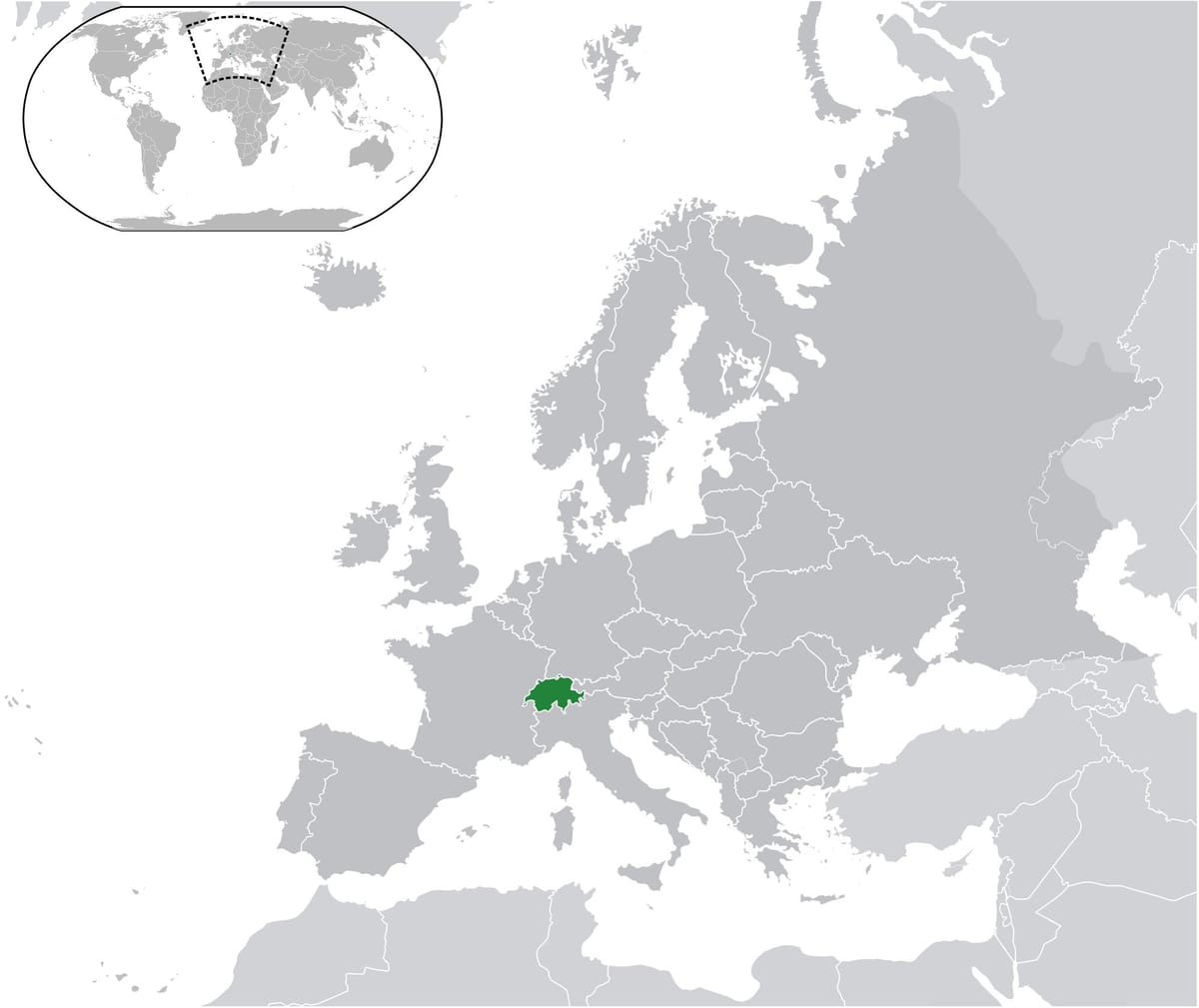 schweiz kort på verden