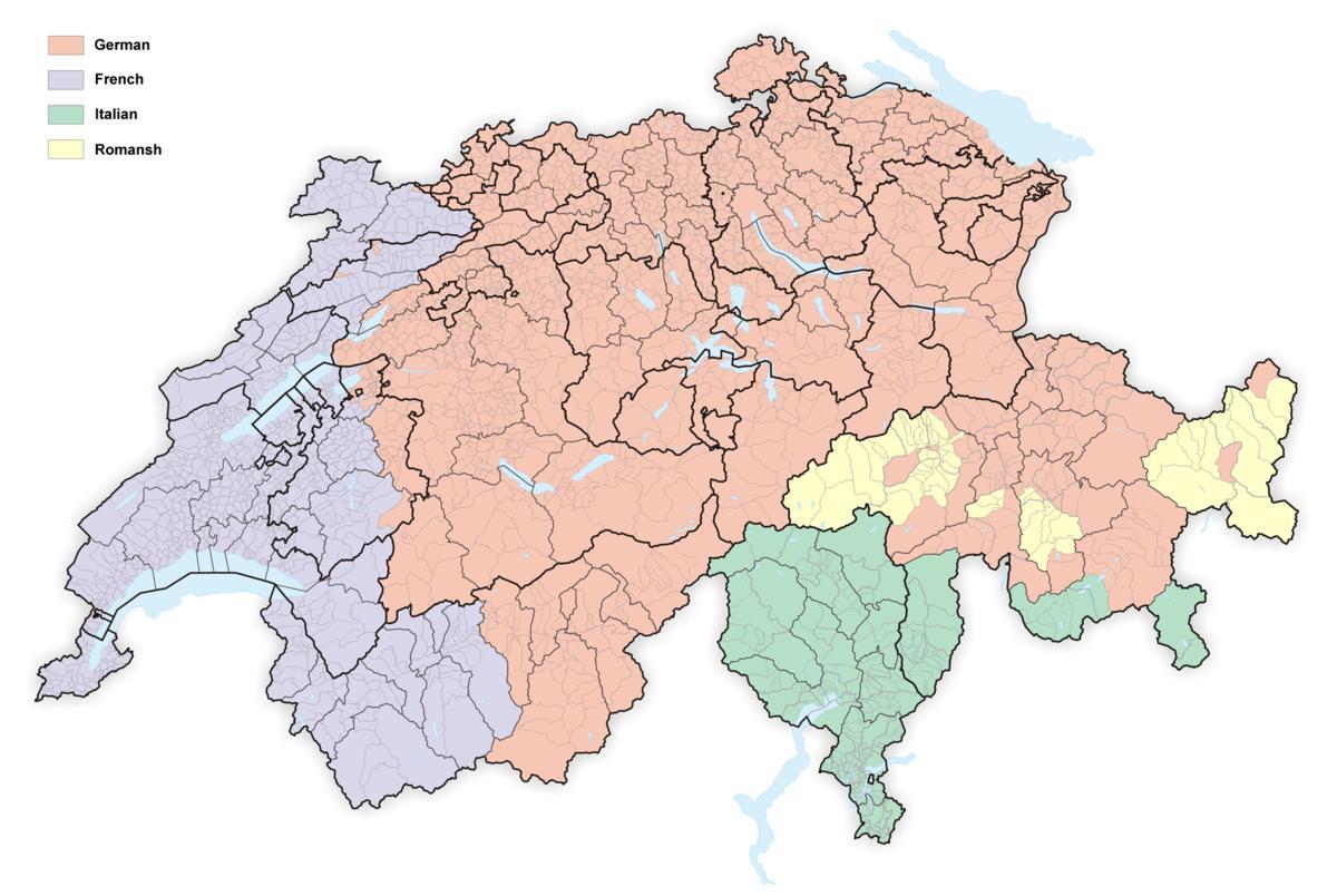 kort over schweiz sprog