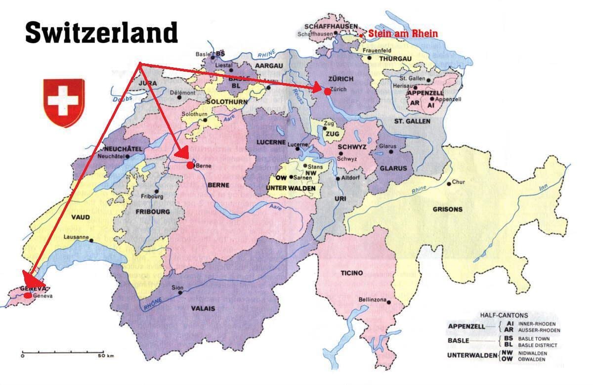 kort over zürich schweiz kort europa