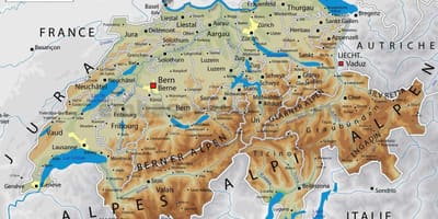 Schweiz geografi kort
