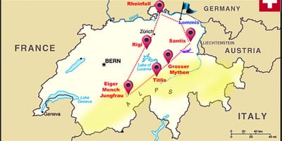 Schweiziske alper kort schweiz