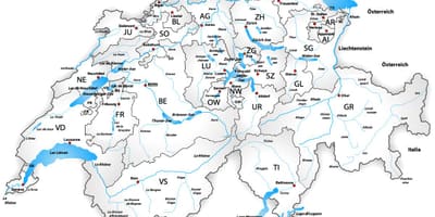 Schweiz floder kort