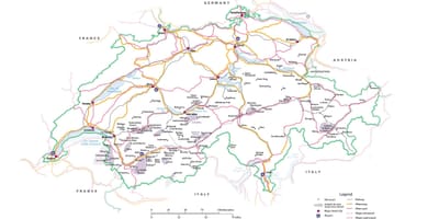 Kort over schweiz metro 