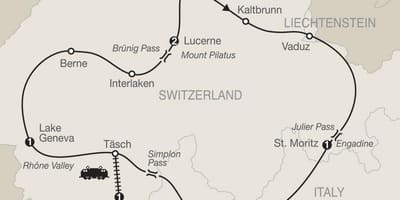Kort over schweiz naturskønne drev