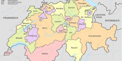 Schweiz land kort