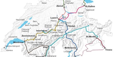 Schweiz tog rute kort